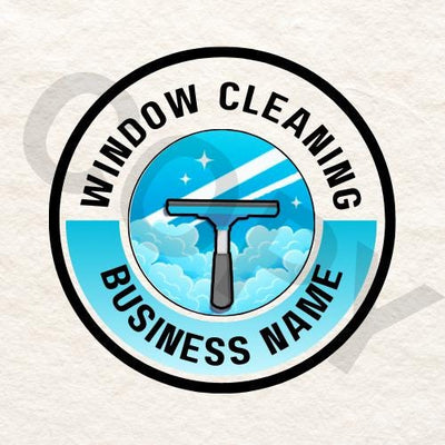 Personalized blue squeegee custom window cleaning logo
