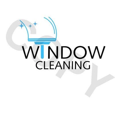 Editable Window Cleaning Logo with Squeegee
