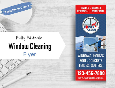 Window Cleaning Flyer editable customizable in canva for small businesses