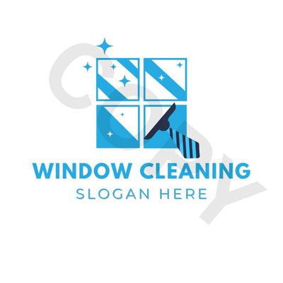 Window Cleaning Logo with Squeegee Tie