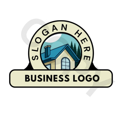 Editable House with Tree Logo for Contractors
