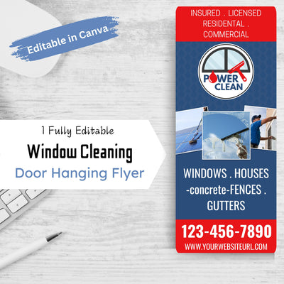 Window Cleaning Flyer Red and Blue