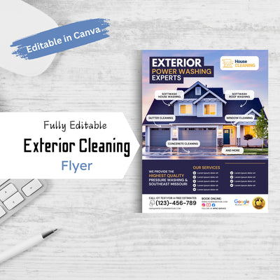 Editable Window Cleaning & Pressure Washing Flyer