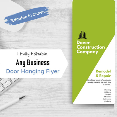 Editable Door Hanger Flyer Canva Template for All Businesses | Customizable Marketing Design | Digital Download | Simple Modern | DIY