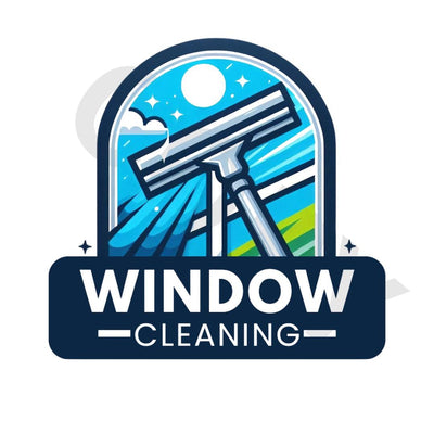 Window Cleaning Logo with Squeegee and Sky
